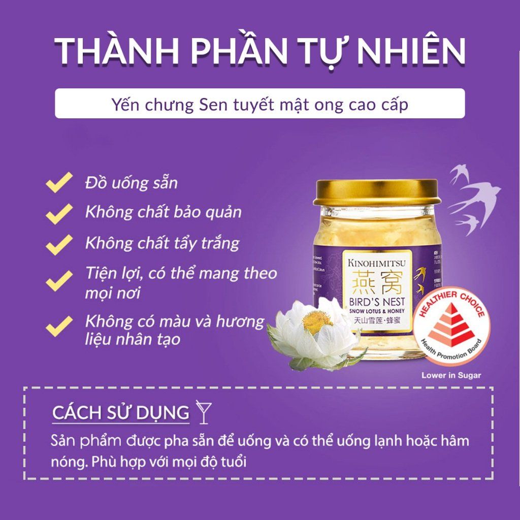  Nước yến Tuyết Liên và Mật Ong 75G | NƯỚC YẾN THƯỢNG HẠNG CHỐNG LÃO HOÁ , TRƯỜNG THỌ 