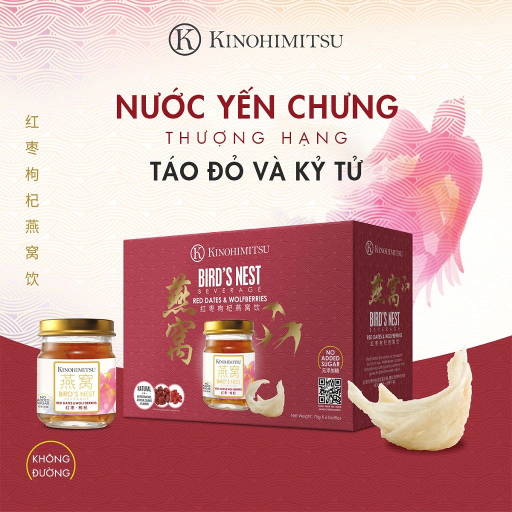  Nước yến Kỷ tử và Táo đỏ 75G | NƯỚC YẾN THƯỢNG HẠNG ĐẸP DA, TRƯỜNG THỌ 