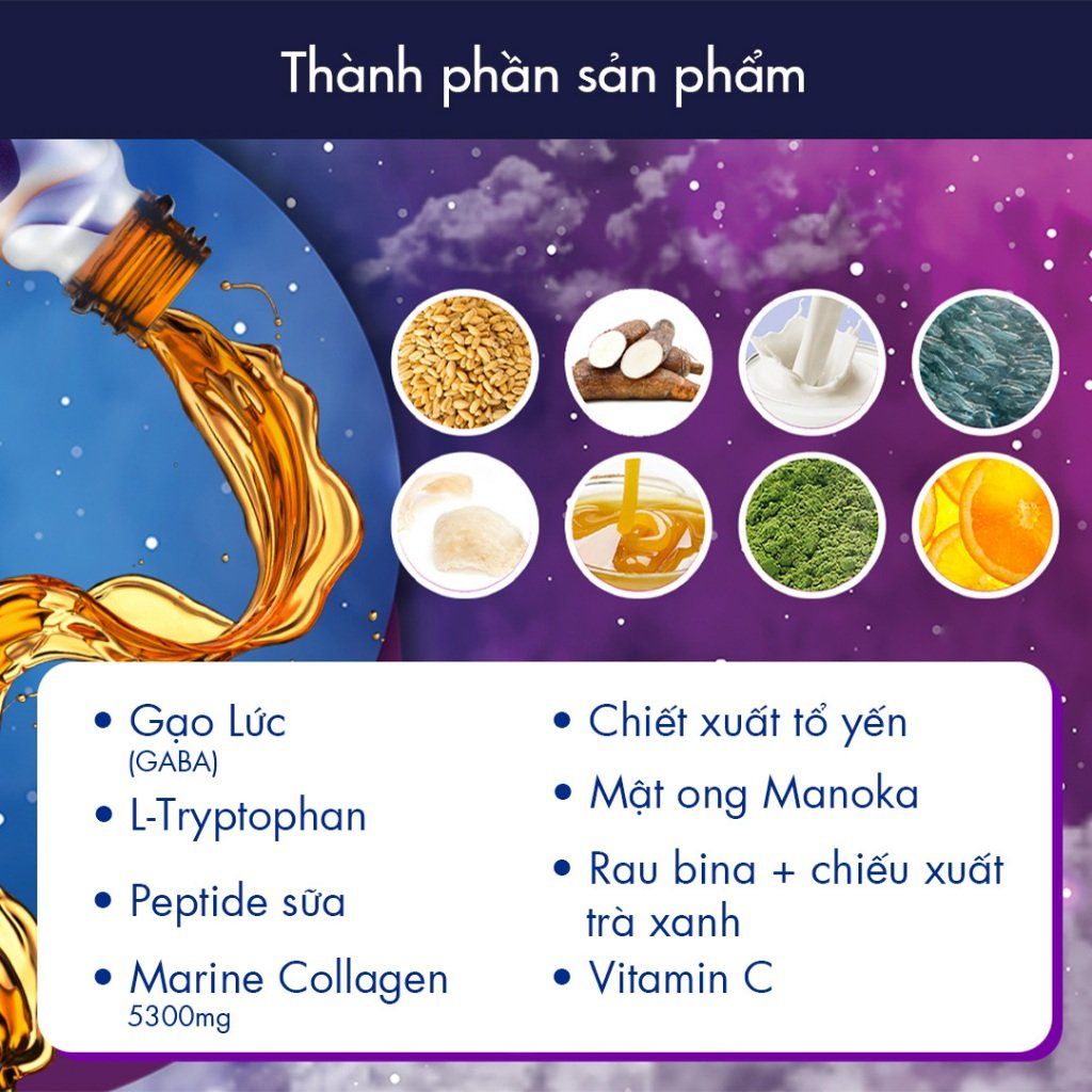  Kinohimitsu Collagen Nite 50G | NƯỚC UỐNG CHỐNG LÃO HOÁ , GIÚP NGỦ NGON 