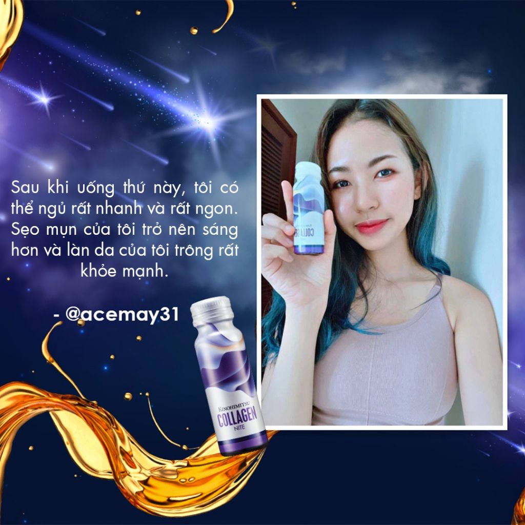  Kinohimitsu Collagen Nite 50G | NƯỚC UỐNG CHỐNG LÃO HOÁ , GIÚP NGỦ NGON 