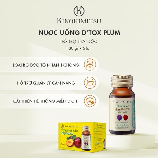  Kinohimitsu D'tox Plum Juice 30G | NƯỚC UỐNG THẢI ĐỘC ,TĂNG CƯỜNG MIỄN DỊCH 