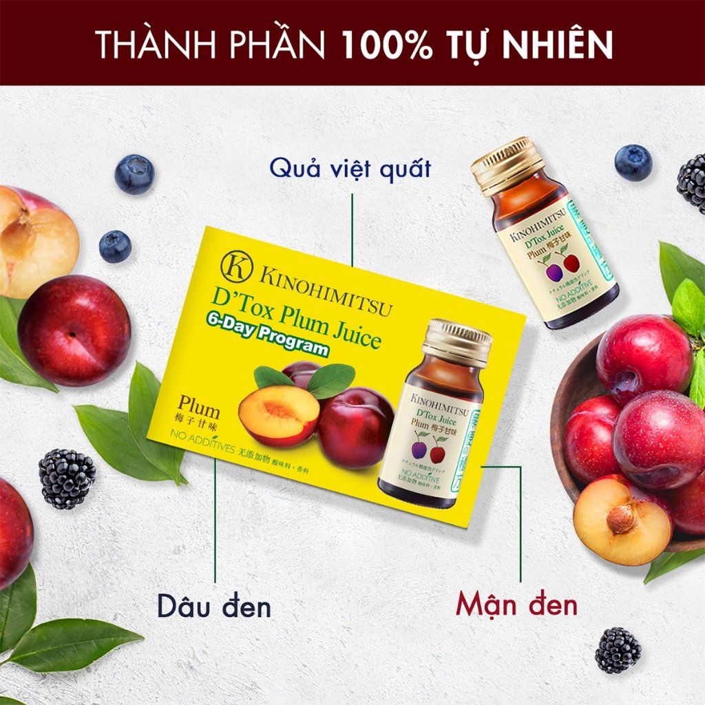  Kinohimitsu D'tox Plum Juice 30G | NƯỚC UỐNG THẢI ĐỘC ,TĂNG CƯỜNG MIỄN DỊCH 