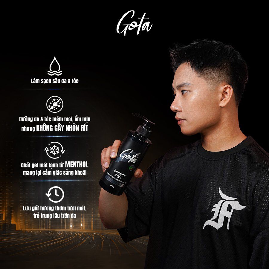  Sữa tắm - gội 2in1 hương nước hoa Gota 480ml 