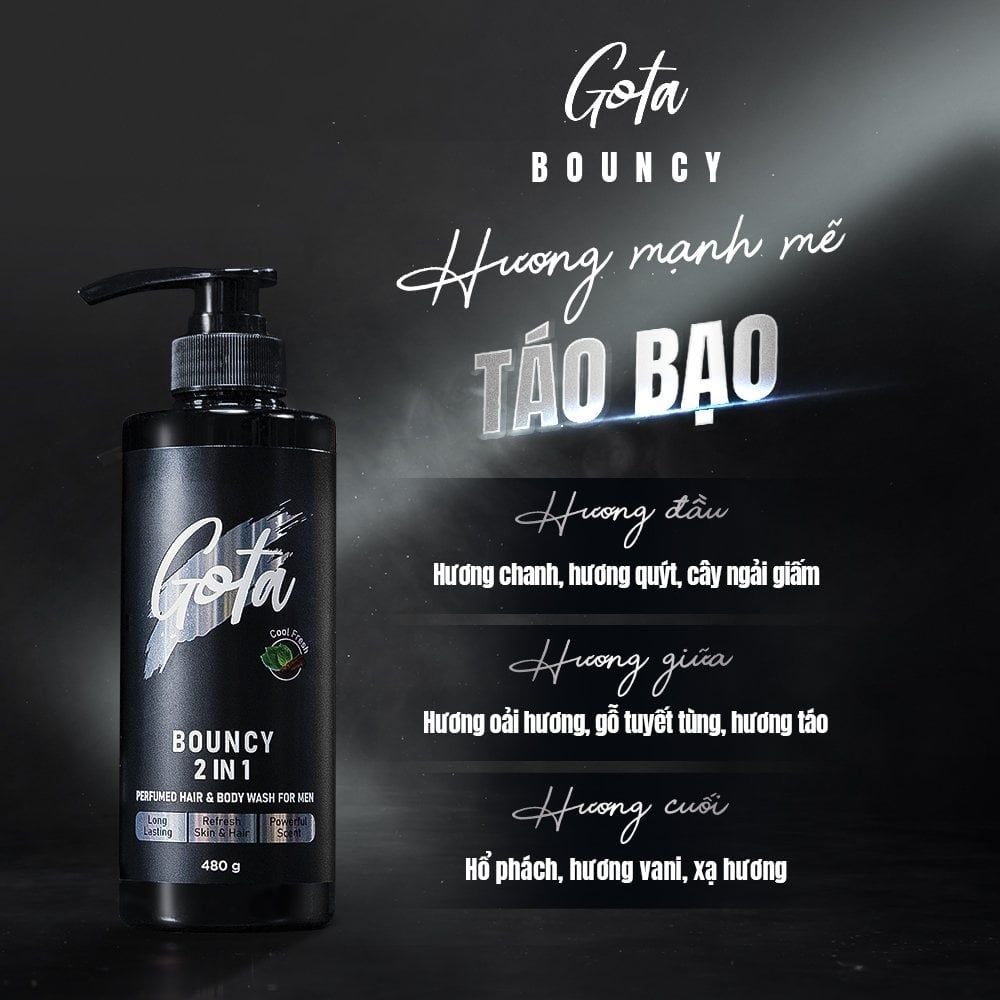  Sữa tắm - gội 2in1 hương nước hoa Gota 480ml 