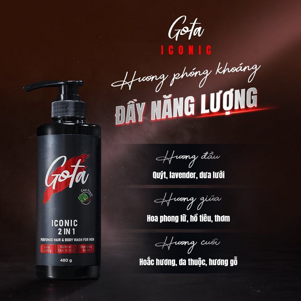  Sữa tắm - gội 2in1 hương nước hoa Gota 480ml 