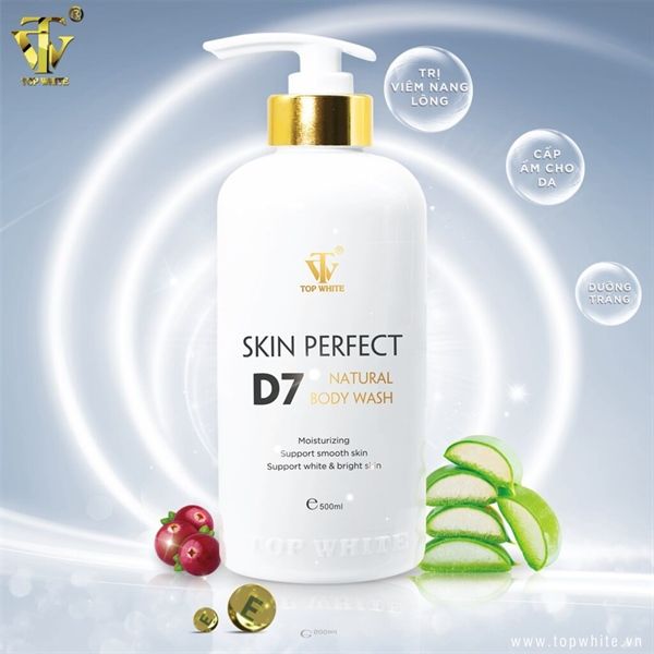  Sữa Tắm Trắng Da 3 Trong 1 Topwhite Skin Perfect D7 Natural Body Wash 500ml 