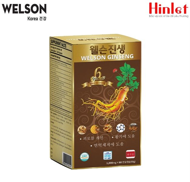  Thực Phẩm Bảo Vệ Sức Khỏe Welson Ginseng Hộp 60 Viên 