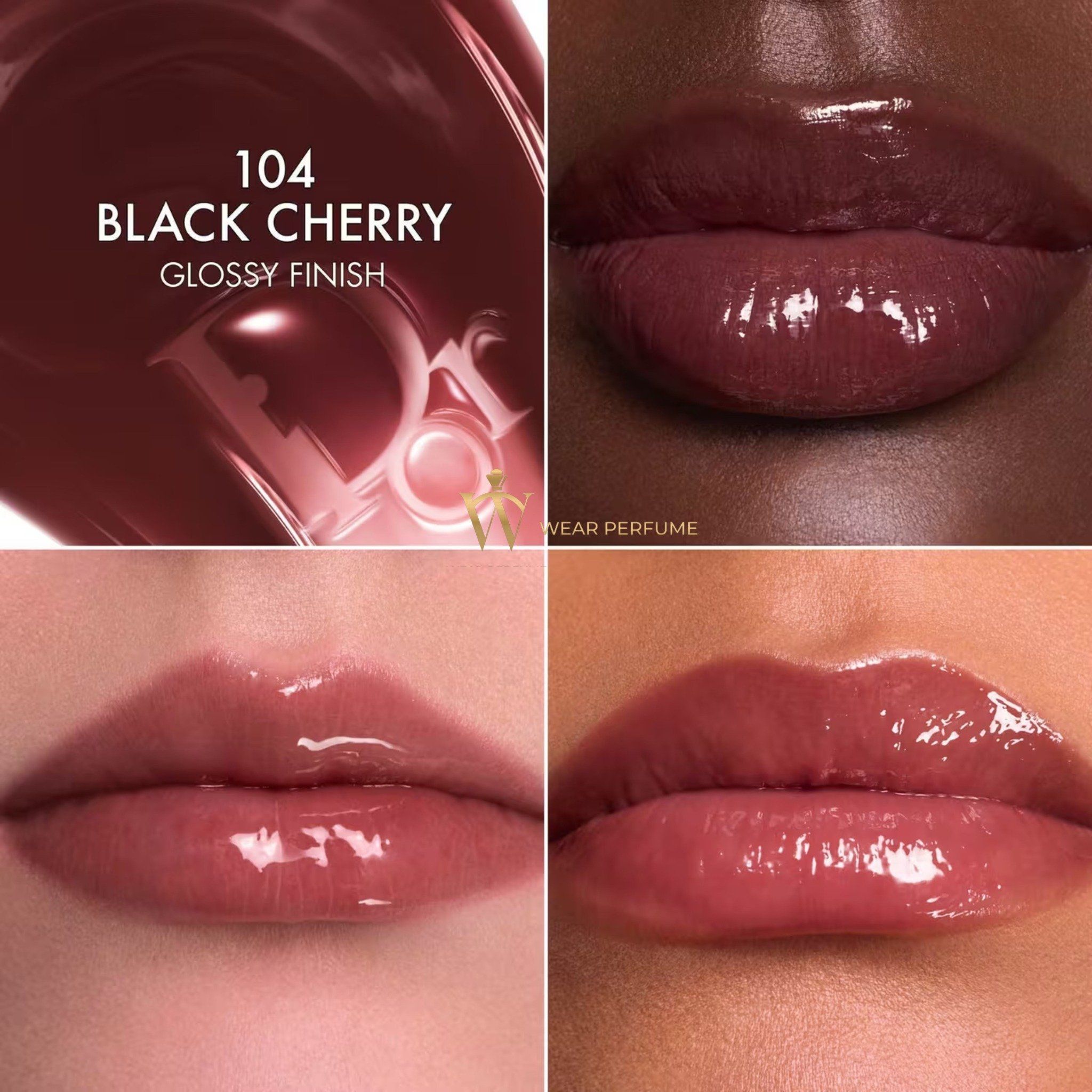  Son Dưỡng Dior Addict Lip Glow Butter 104 Black Cherry - Màu Đỏ Đất 