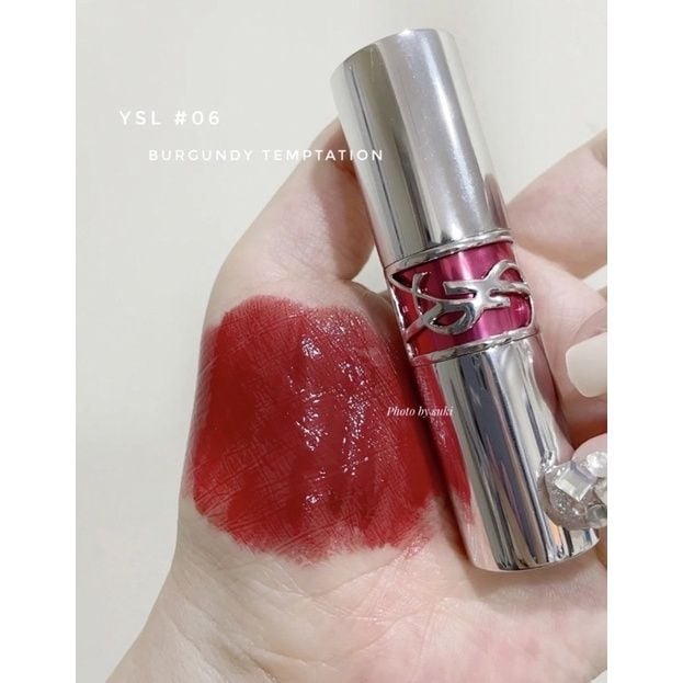  Son Yves Saint Laurent YSL Rouge Volupte Candy Glaze No.6 Burgundy Temptation - Màu Hồng Nâu 