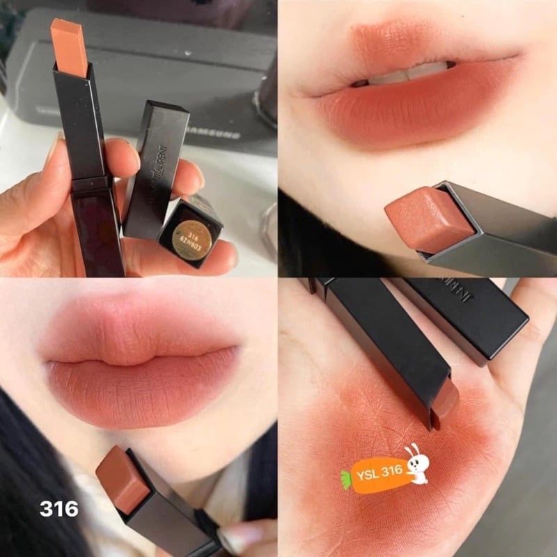  Son YSL The Slim Velvet Radical 316 – Màu Nâu Cam Đất 