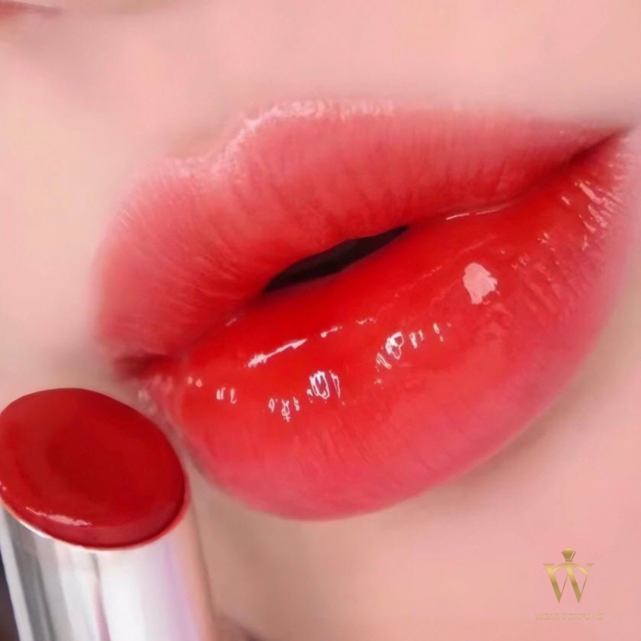  Son YSL Rouge Volupte Candy Glaze 9 Tangerine Tease – Màu Đỏ Tươi Ánh Cam 