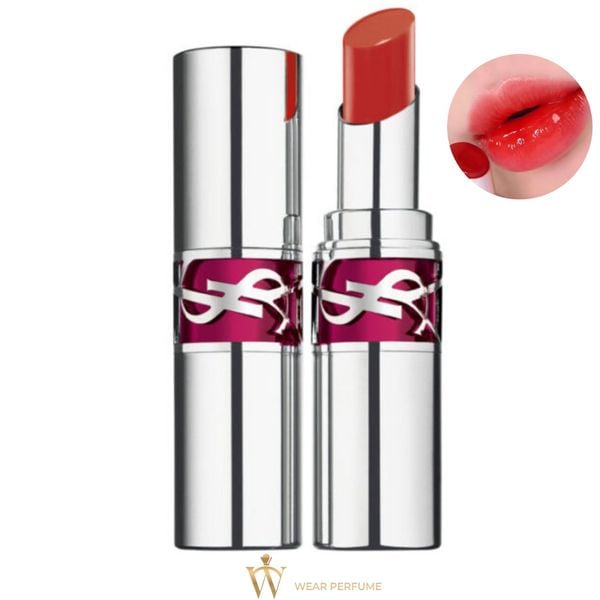 Son YSL Rouge Volupte Candy Glaze 9 Tangerine Tease – Màu Đỏ Tươi Ánh Cam 