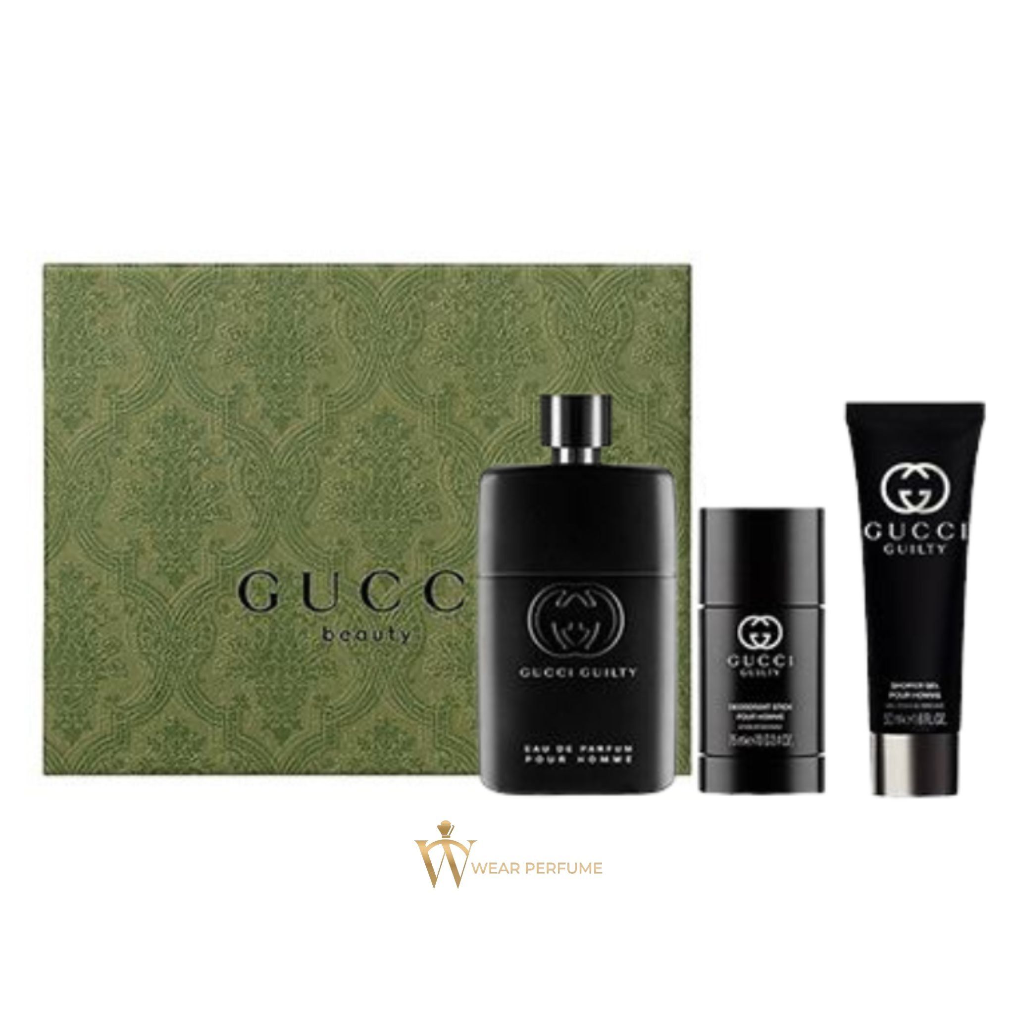  Gift Set Gucci Guilty Pour Homme Eau de Parfum 3pcs ( EDP 90ml & EDP 15ml & Deodorant Stick 75g ) 