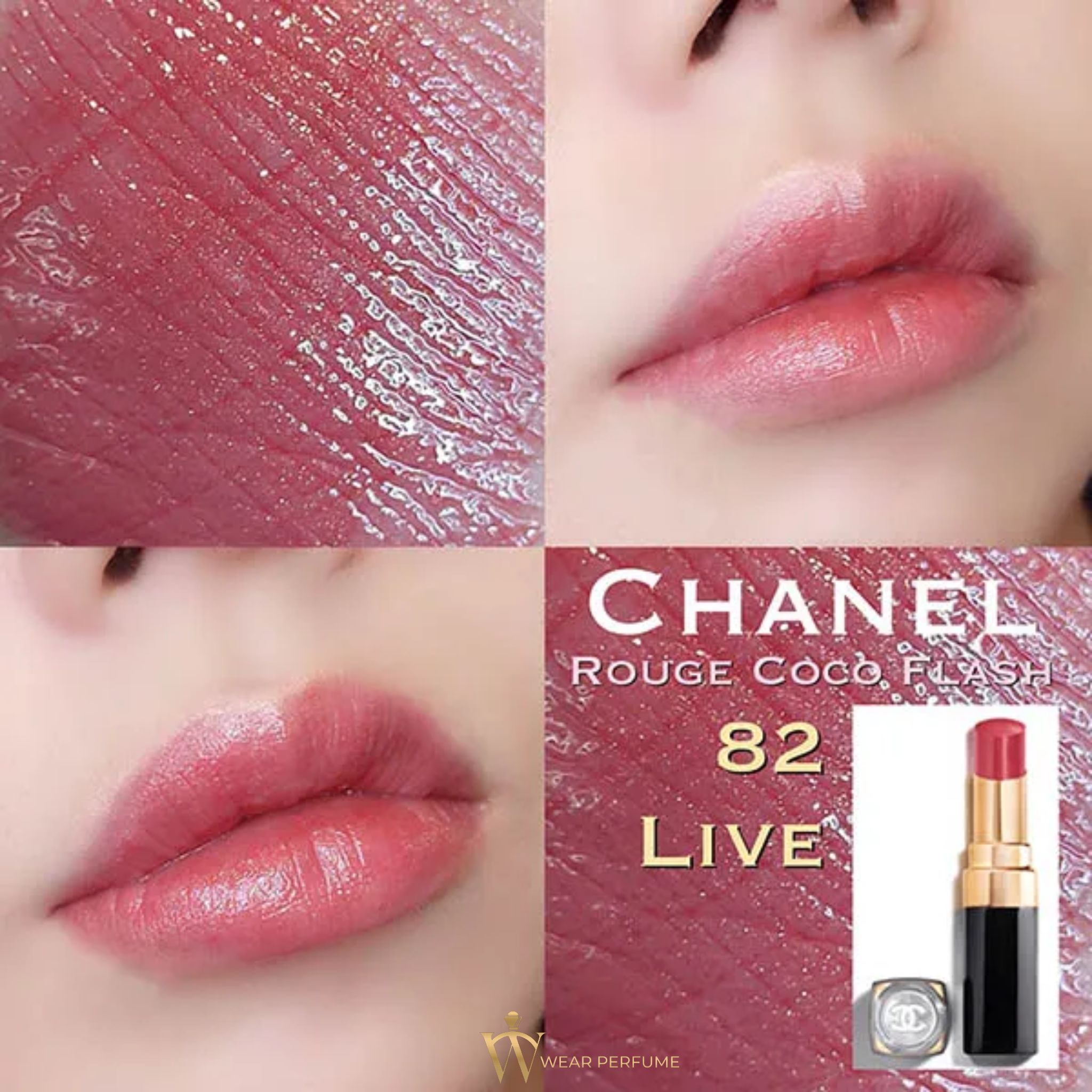  Son Chanel Rouge Coco Flash 82 Live - Màu Đỏ Nâu 
