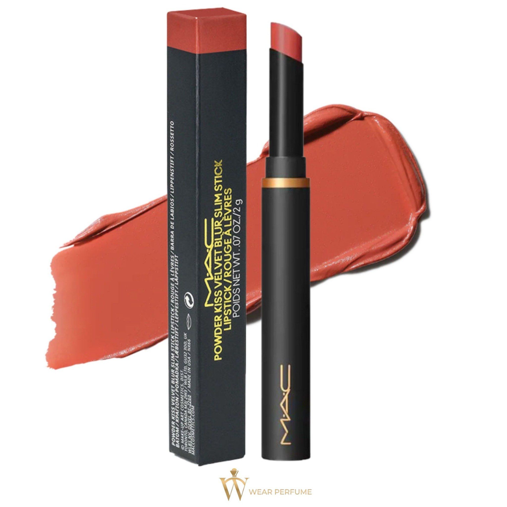  Son Mac Powder Kiss Velvet Blur Slim 886 Marrakesh Mere - Màu Đỏ Nâu 