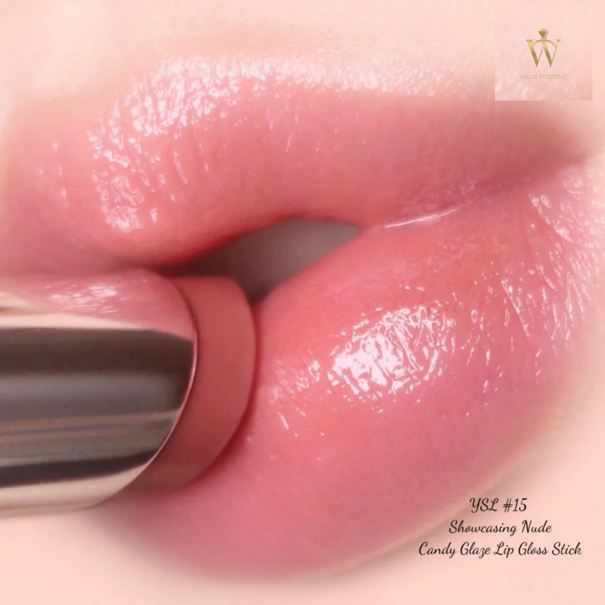  Son Dưỡng Yves Saint Laurent YSL Loveshine Candy Glaze 15 Showcasing Nude - Màu Hồng Đất 
