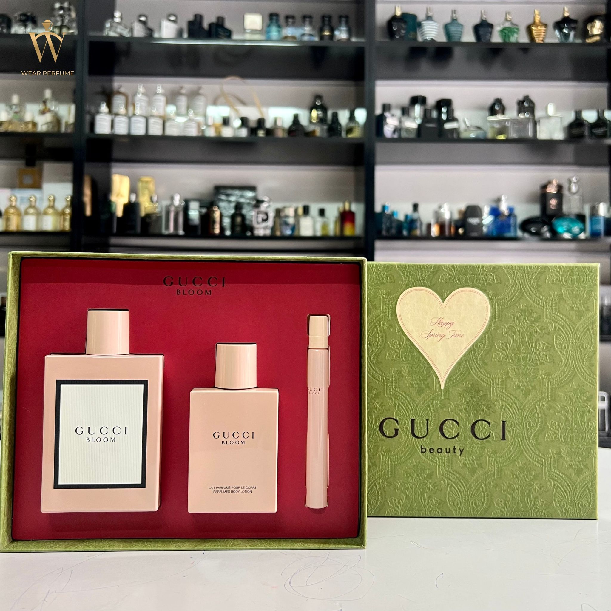  Gift Set Gucci Bloom 3pcs ( EDP 100ml & Lotion Dưỡng Da 100ml & EDP 10ml ) 