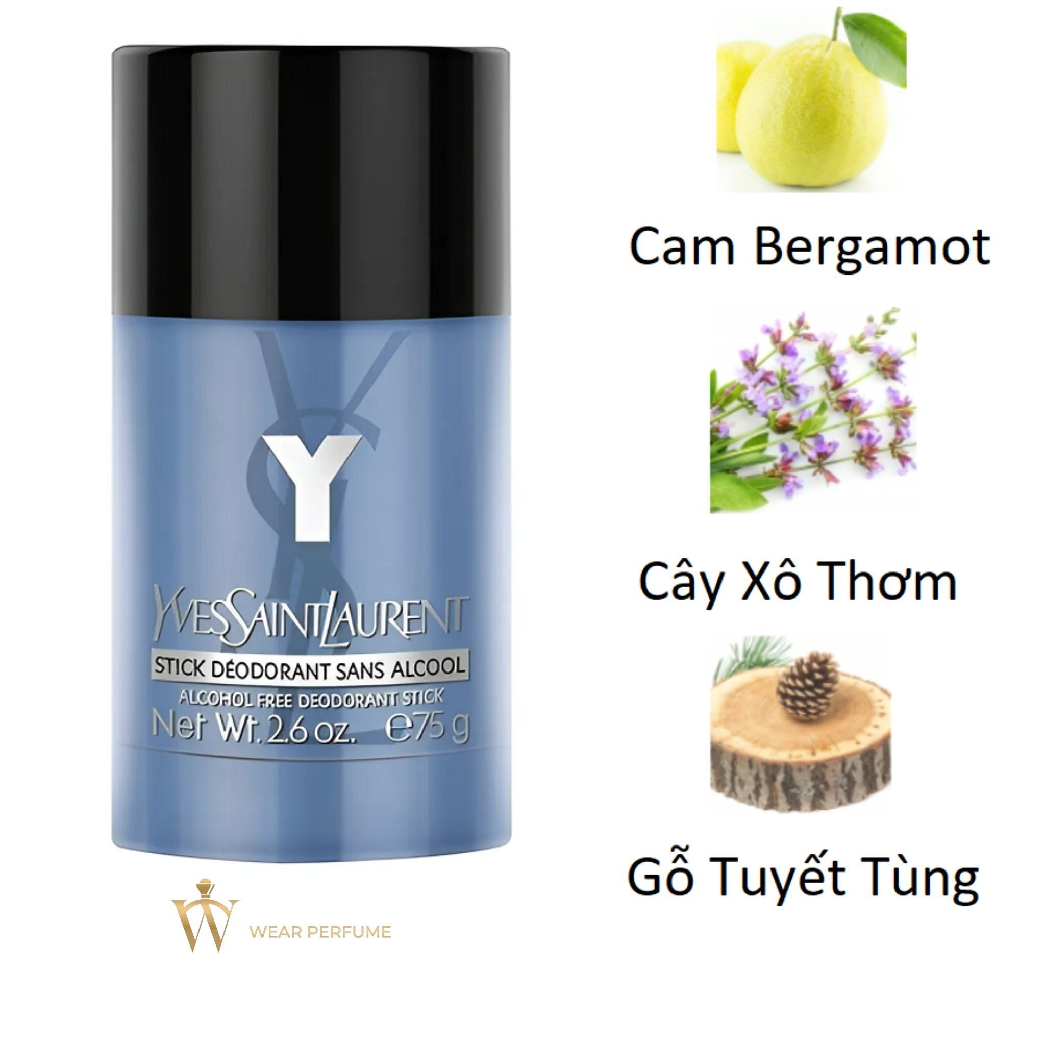  Lăn Khử Mùi Nước Hoa Nam YSL Y Stick Deodorant 75ML 