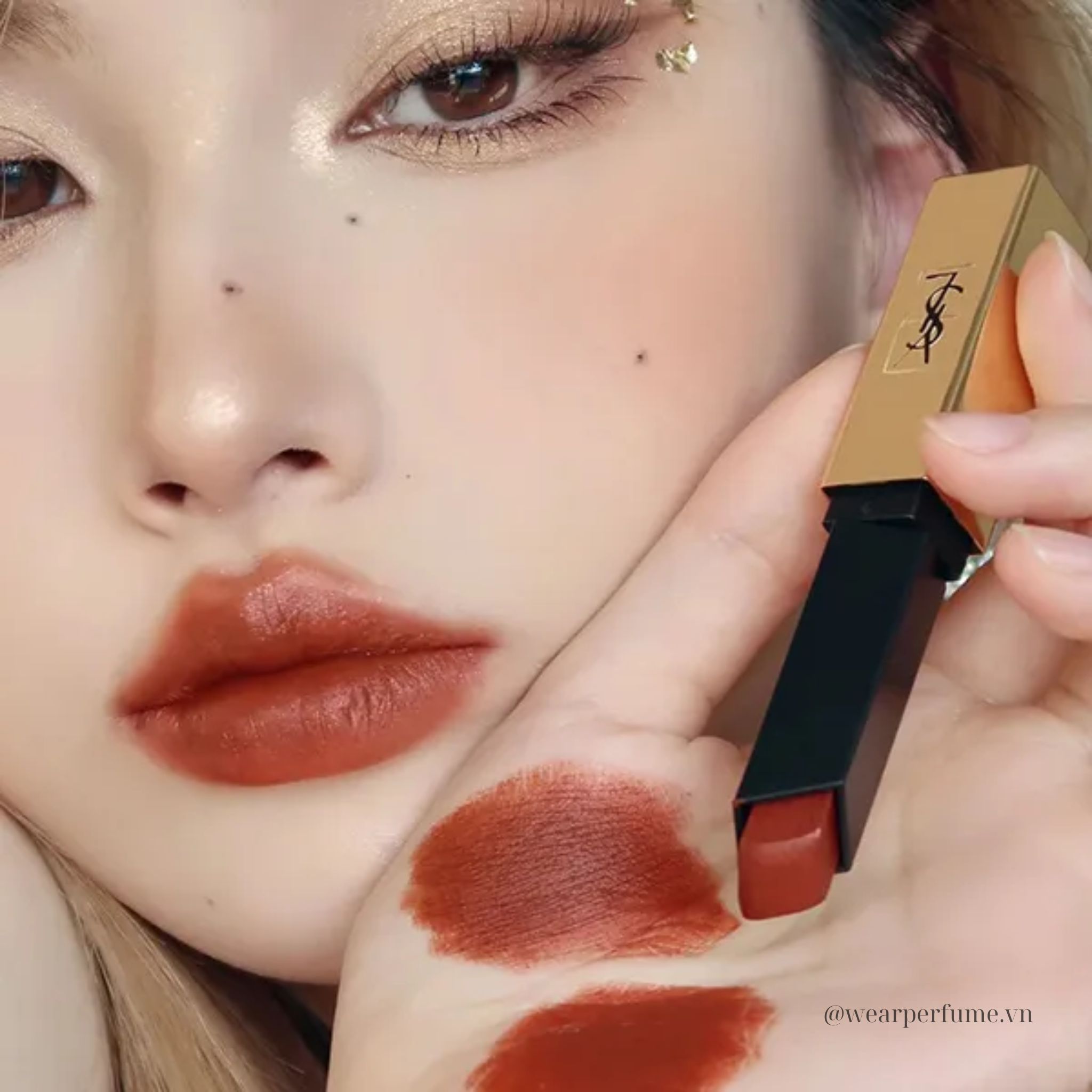  Son Yves Saint Laurent YSL Rouge Pur Couture The Slim 35 Loud Brown- Màu Cam Cháy 