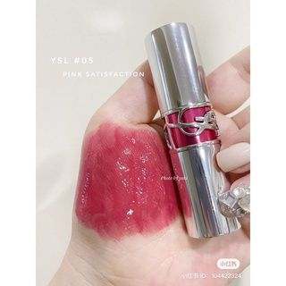  Son YSL Rouge Volupte Candy Glaze 5 Pink Satisfaction - Hồng 