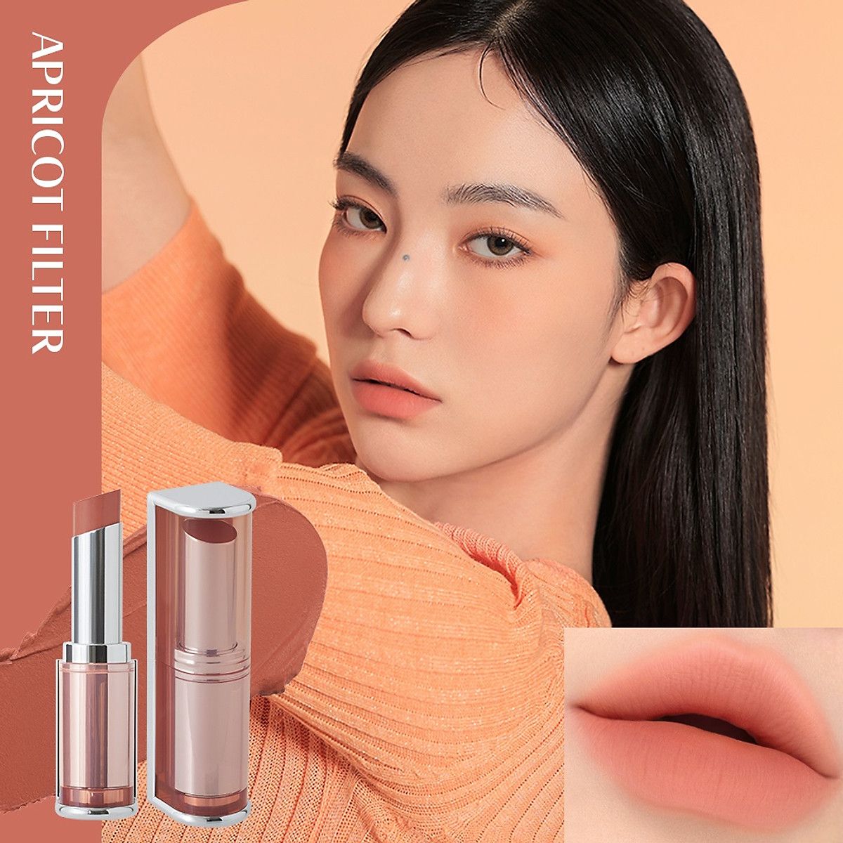  Son Thỏi 3CE Mịn Lì Apricot Filter - Màu Nude San Hô 4g Blur Matte Lipstick 