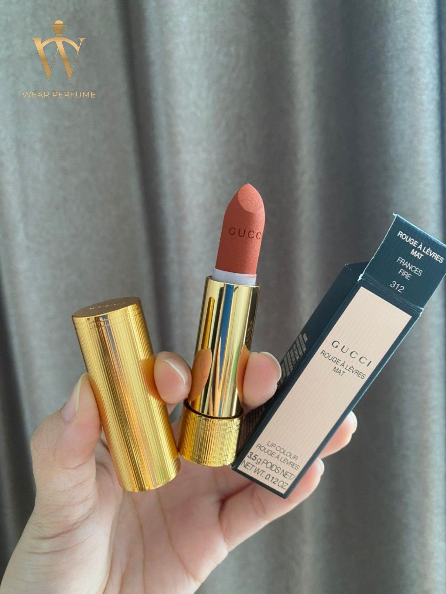  Son Gucci Matte 312 Frances Fire - Màu Cam Cháy 