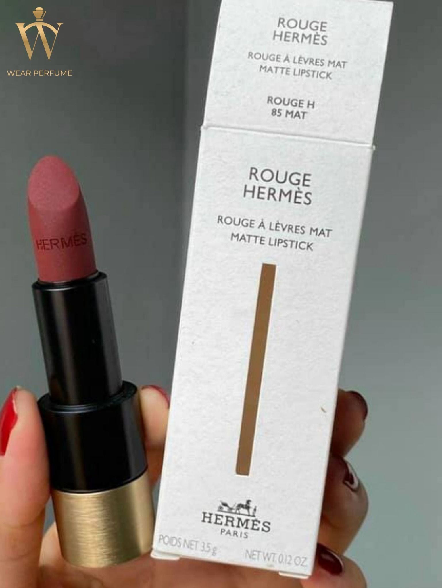  Son Hermès Matte Màu 85 Rouge H - Màu Đỏ Mận 