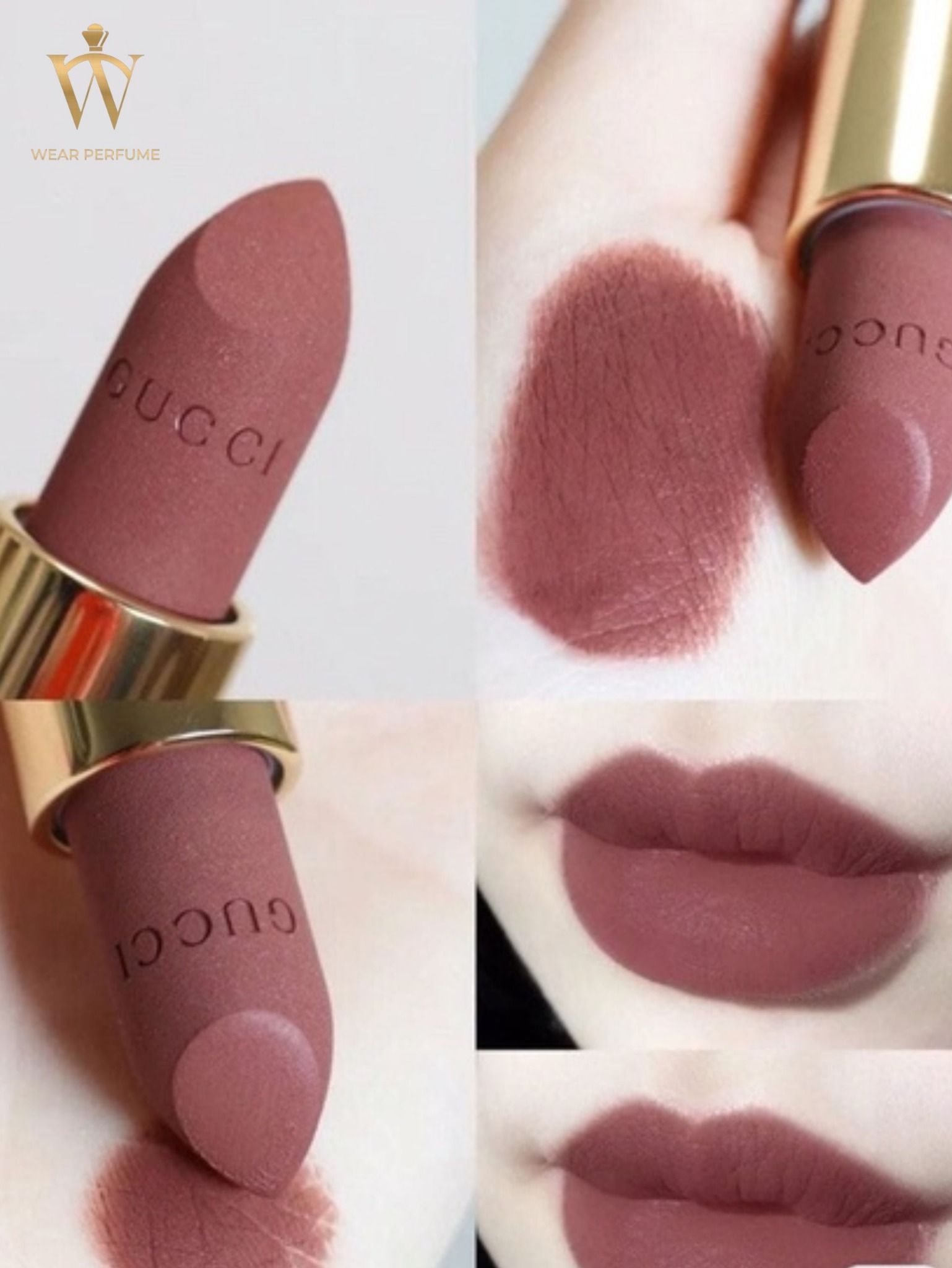  Son Lì Gucci Rouge À Lèvres Mat 210 Julie Rose - Màu Nâu Đất 