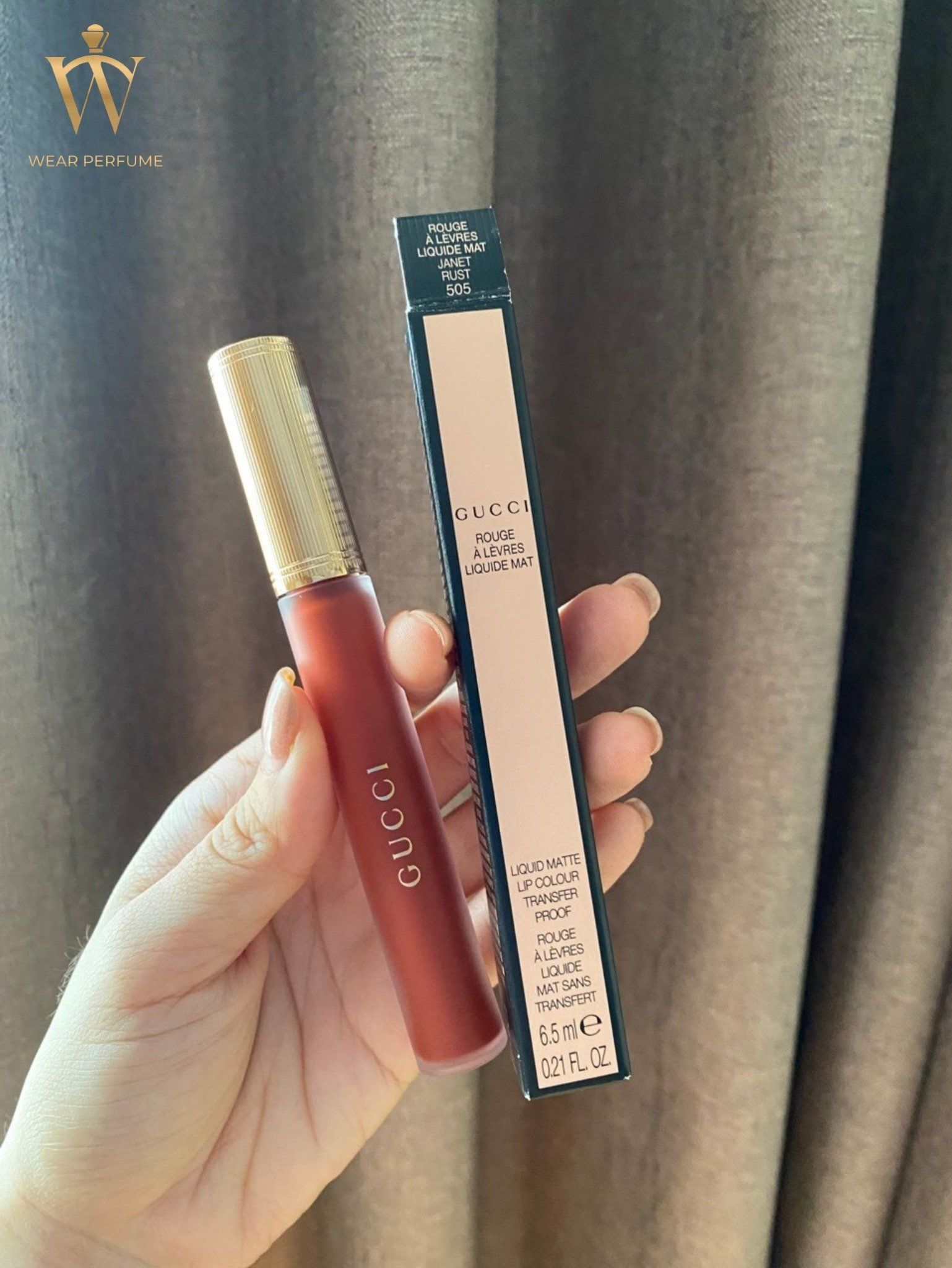  Son Kem Lì Gucci Rouge Liquid Matte 505 Janet Rust – Màu Đỏ Cam Đất 