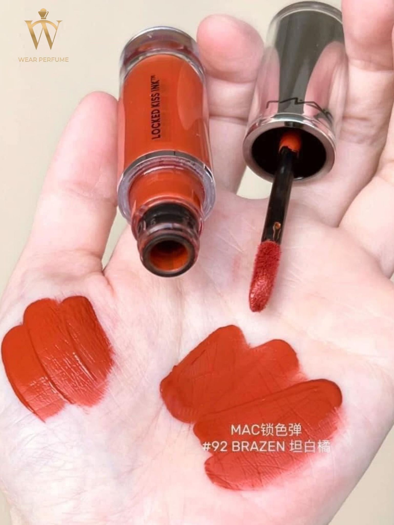  Son MAC 92 Brazen Locked Kiss Ink 24HR - Màu Đỏ Cam Gạch 