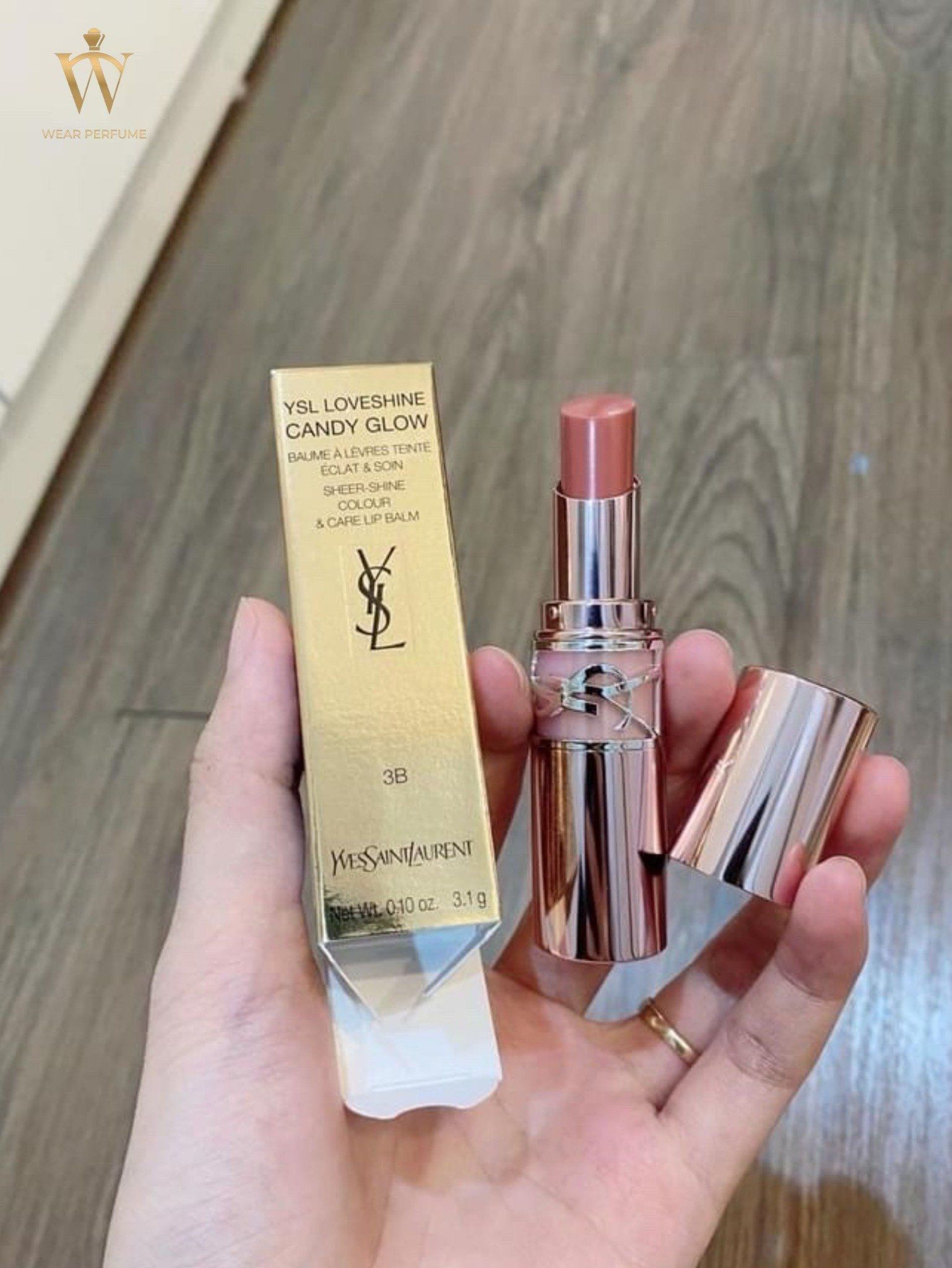  Son Dưỡng YSL Loveshine Candy Glow 3B Rosewood Blush - Màu Hồng Gỗ 