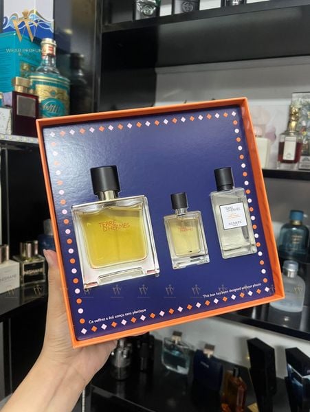  GiftSet Nước Hoa Hermes Terre D'Hermes Parfum (75ML+12.5ML+40ML) 