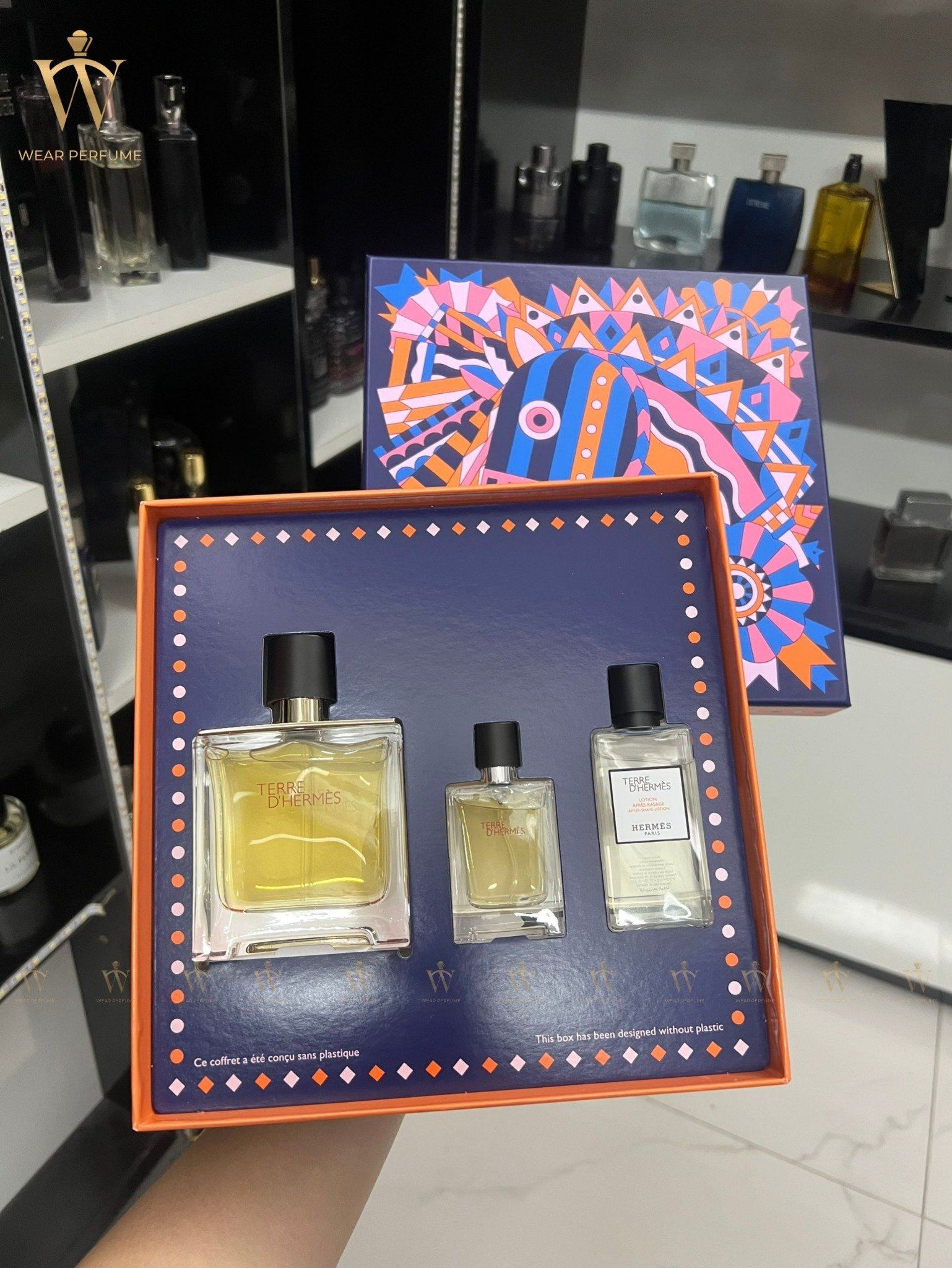  GiftSet Nước Hoa Hermes Terre D'Hermes Parfum (75ML+12.5ML+40ML) 