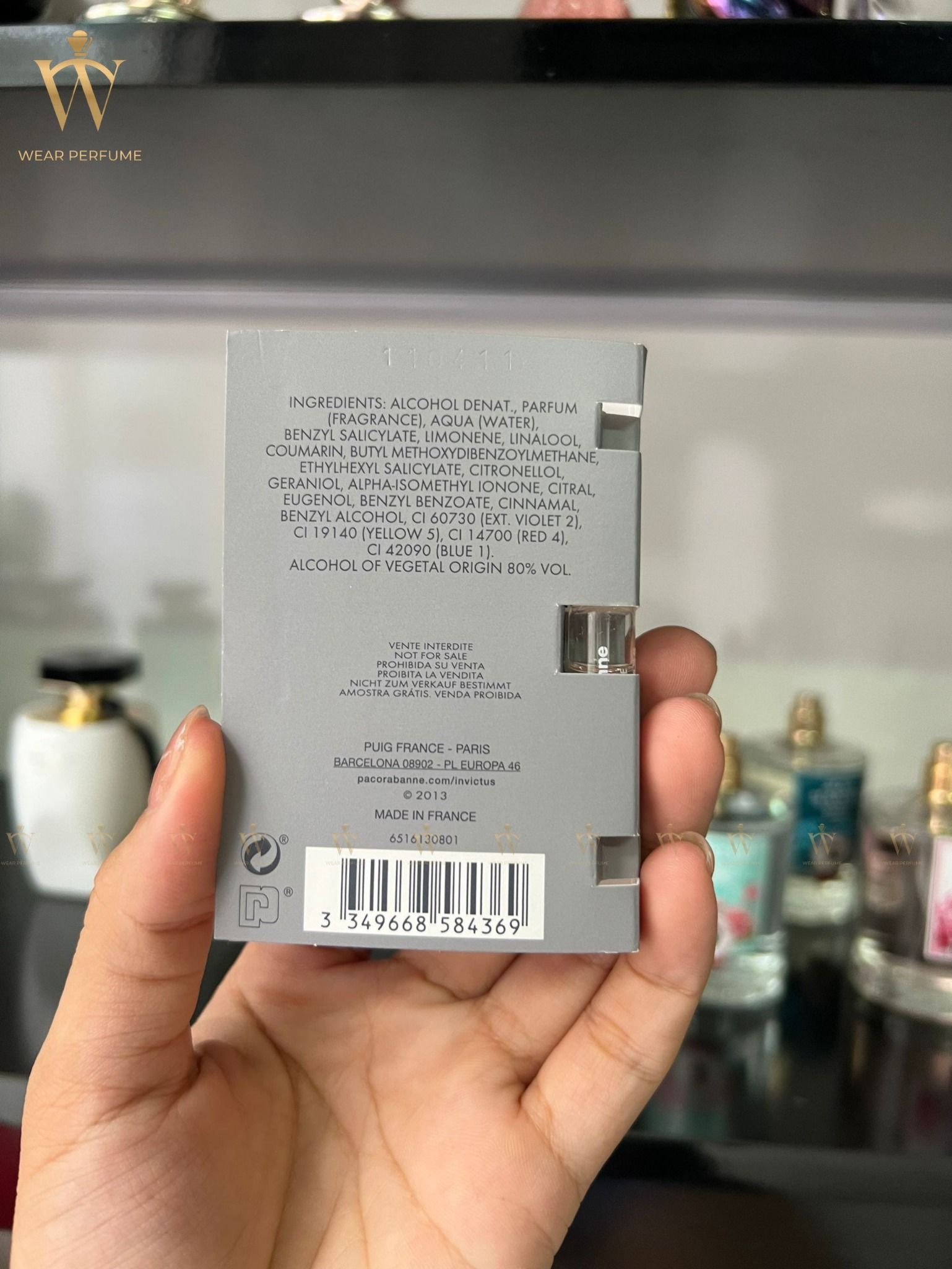  Vial Paco Rabanne Invictus EDT 1.5ml 