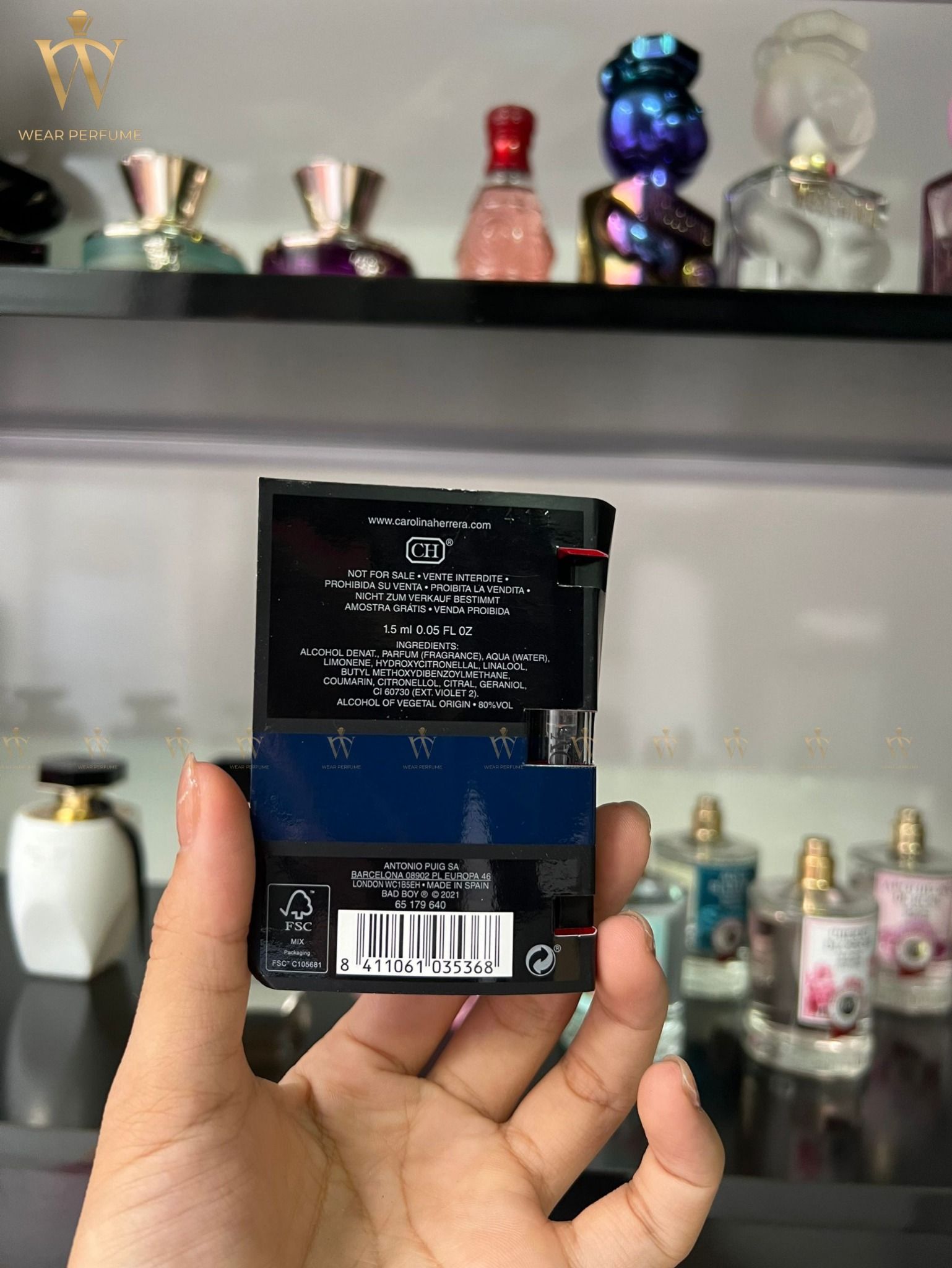  Vial Carolina Herrera Bad Boy Cobalt EDP 