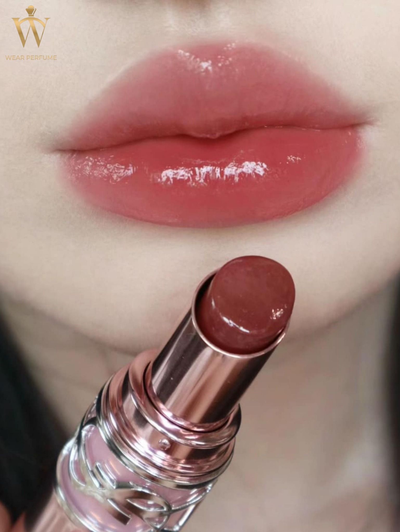  Son YSL Loveshine Candy Glow 5B Nude Crush - Màu Đỏ Nâu 