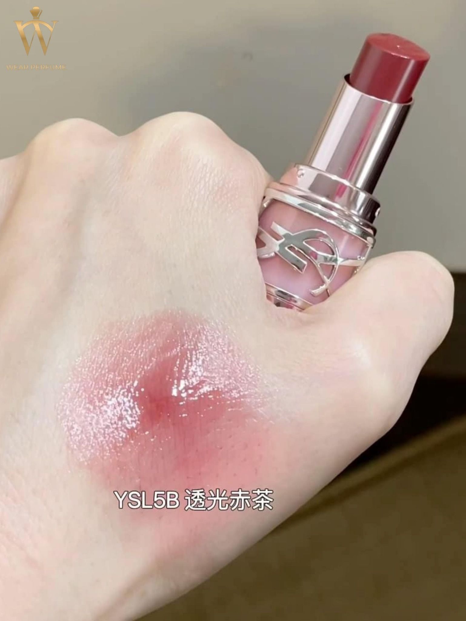  Son YSL Loveshine Candy Glow 7B Nude Pleasure - Màu Cam Nude 