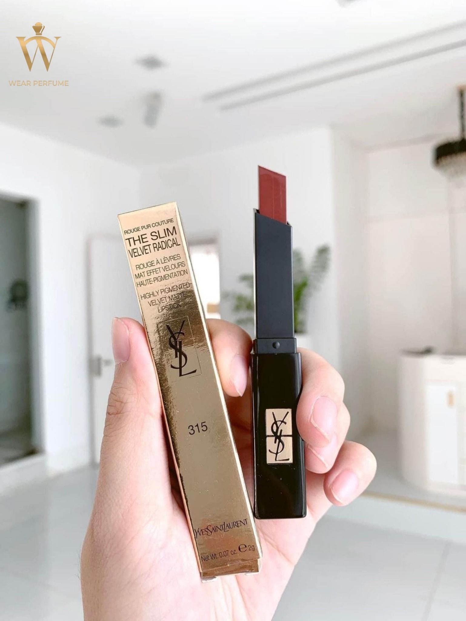  Son YSL The Slim Velvet Radical 315 Boundless Maroon - Màu Đỏ Nâu 