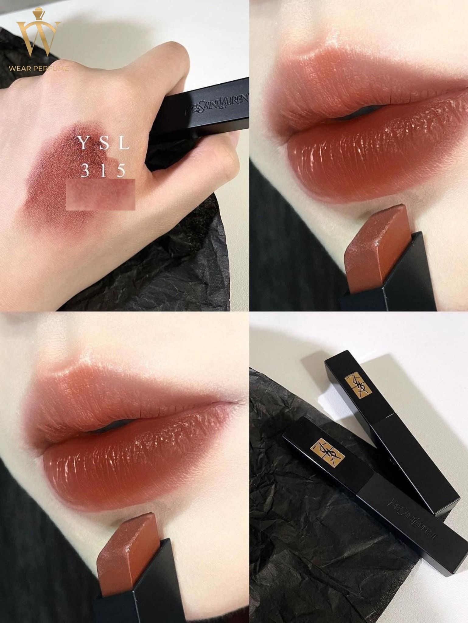  Son YSL The Slim Velvet Radical 315 Boundless Maroon - Màu Đỏ Nâu 