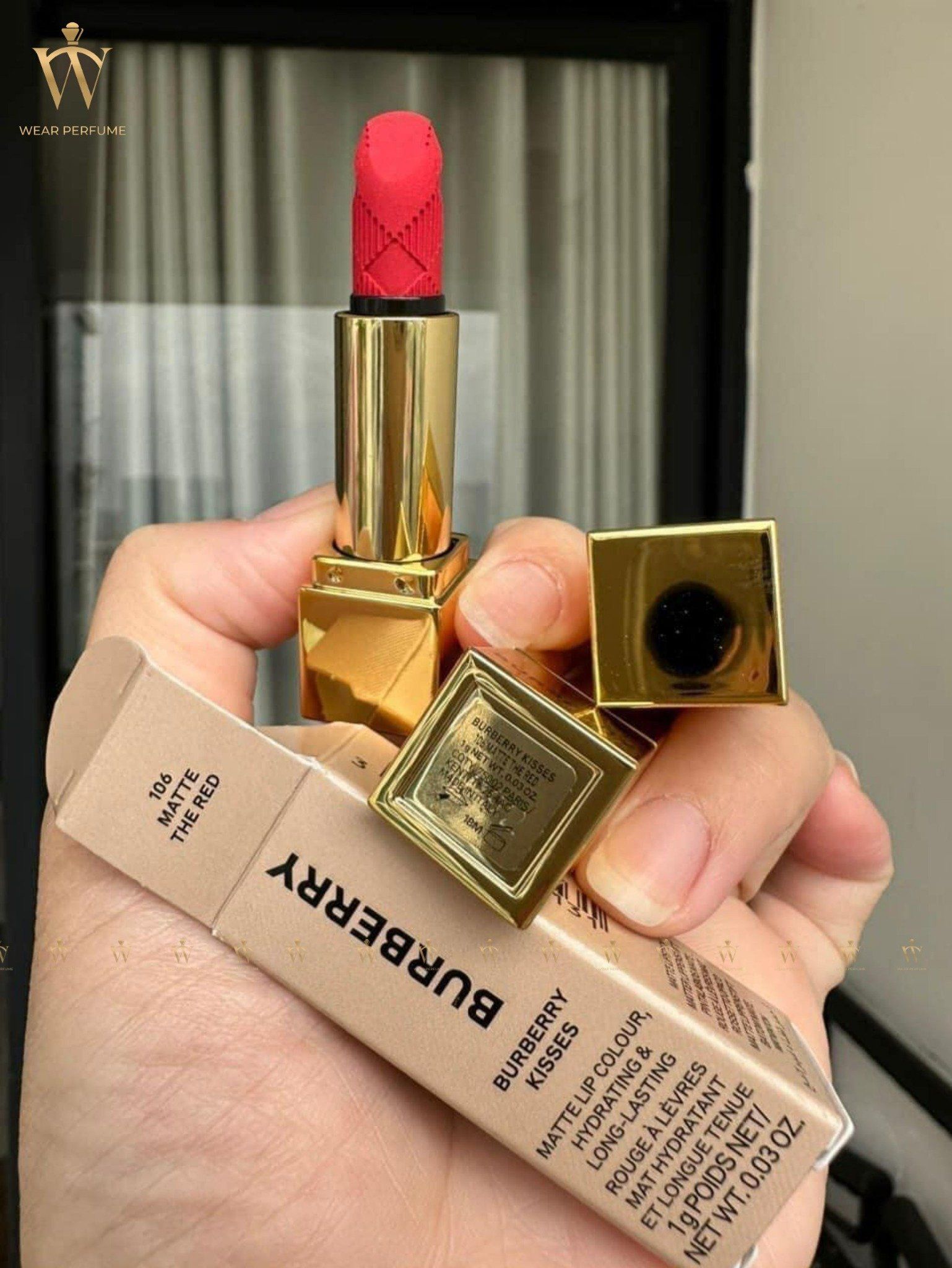  Son Burberry 106 Matte The Red Mini - Màu Đỏ Tươi 