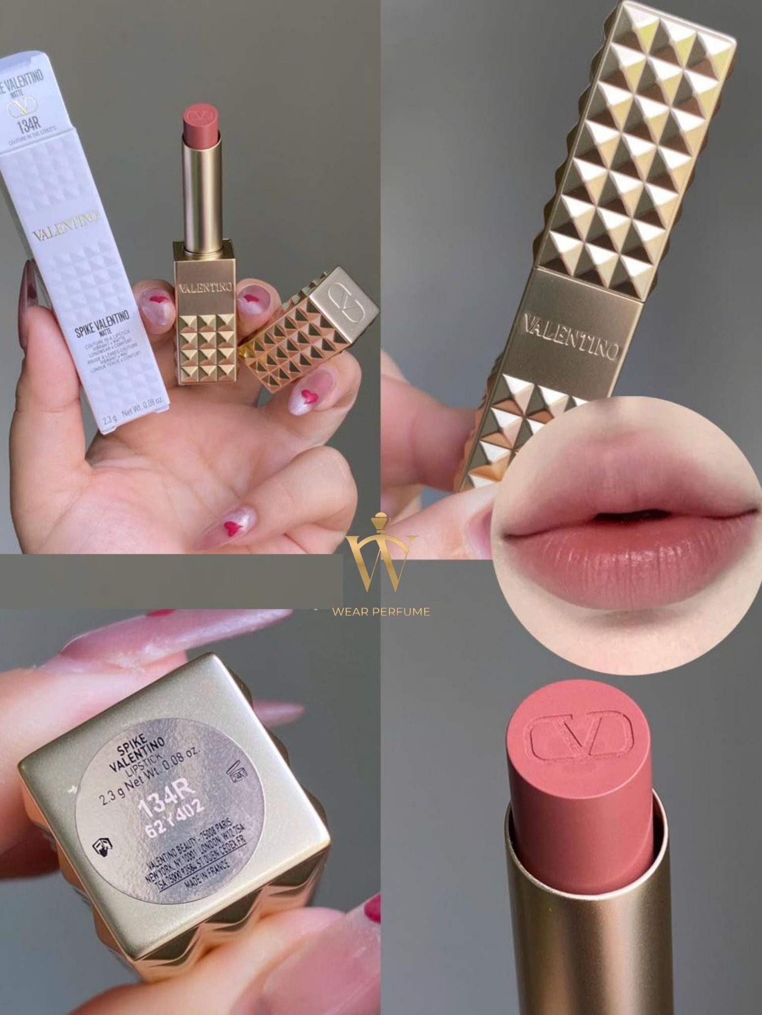  Son Valentino Spike Buttery Matte Lip Color 134R Couture In The Streets - Màu Hồng Đất 