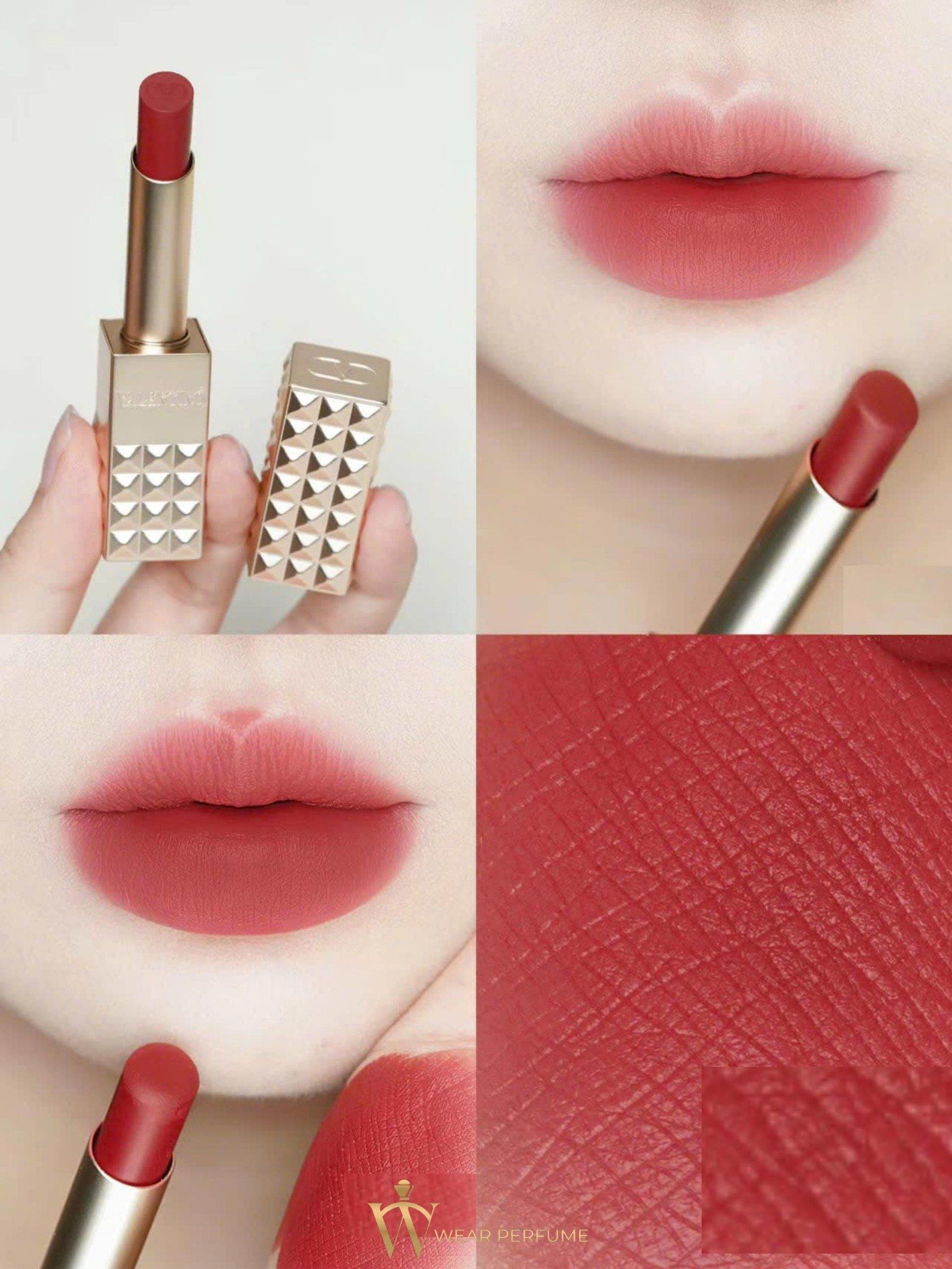  Son Valentino Spike Buttery Matte Lip Color 111A Undressed Velvet - Màu Đỏ Hồng Đất 