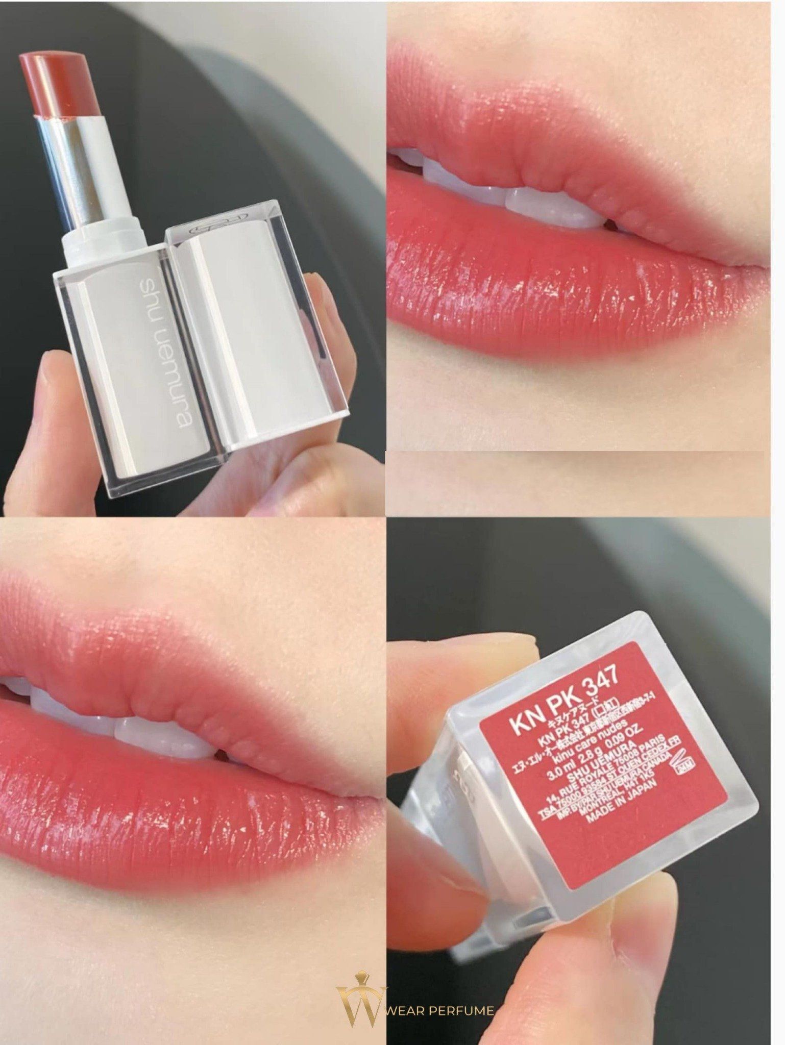  Son Shu Uemura Kinu Care Nudes Lipstick KN PK 347 - Màu Hồng Cam Đào 