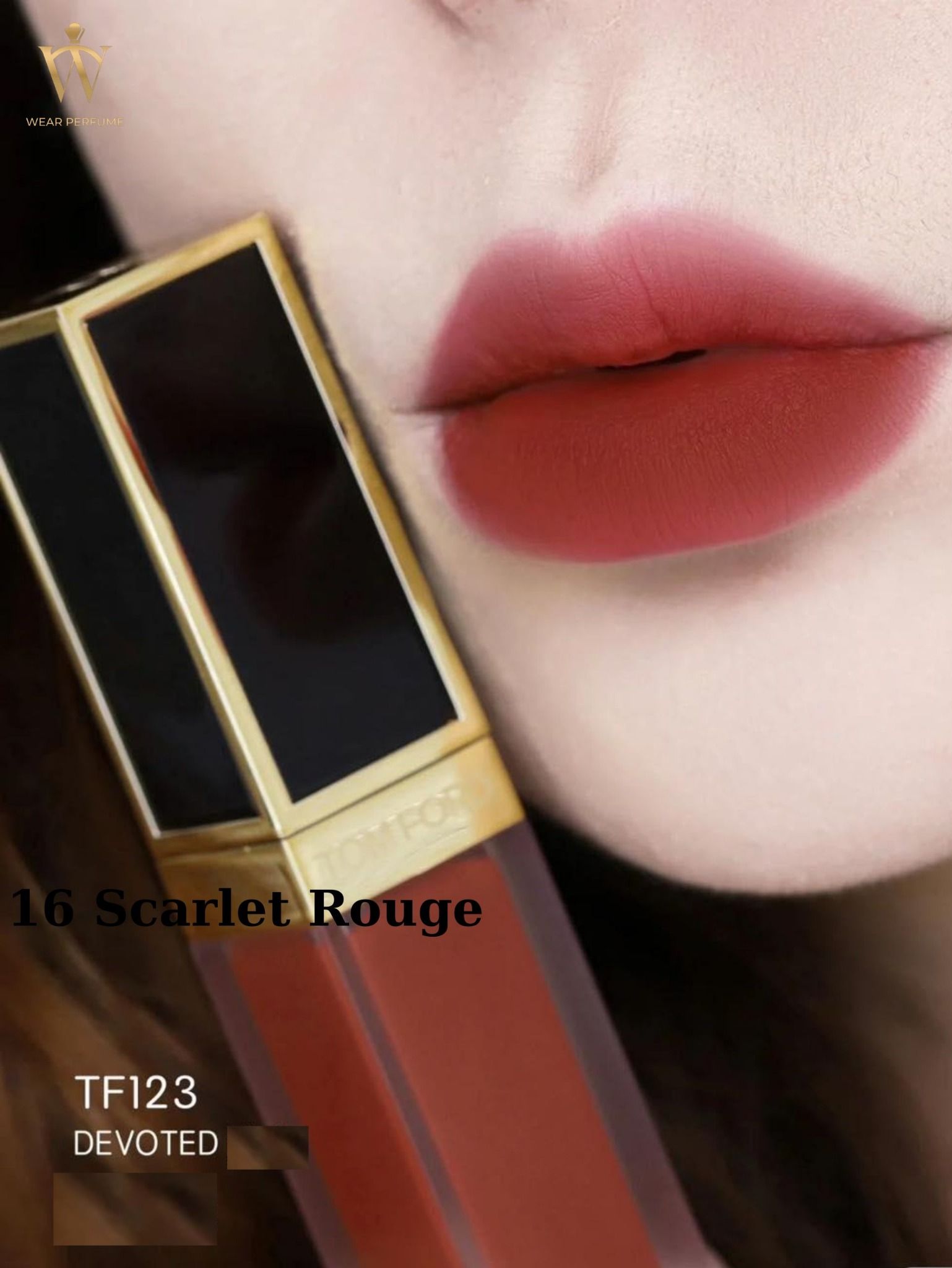  Son Kem Tom Ford Liquid Lip Luxe Matte 123 Devoted – Màu Đỏ Đất 
