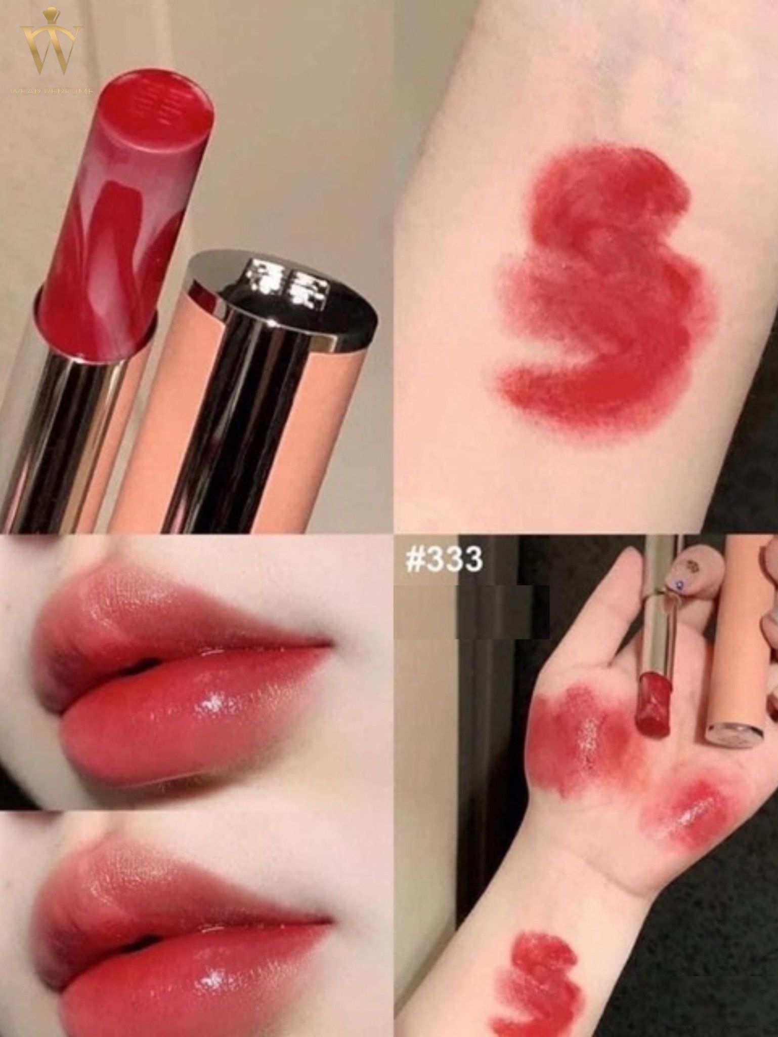  Son Dưỡng Givenchy Rose Perfecto Lip Balm 333 L'interdit - Màu Đỏ Thuần 