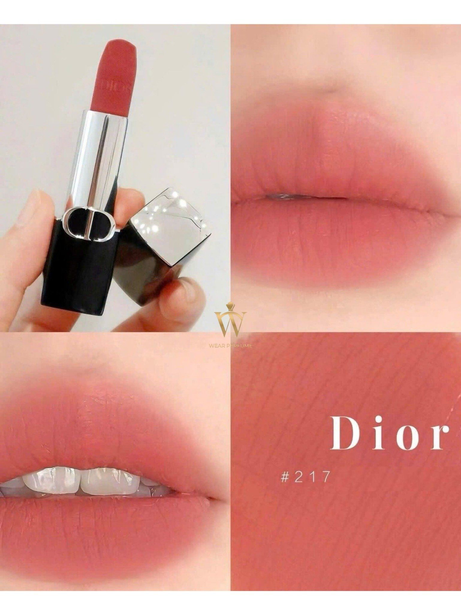  Son Dior Velvet Finish 217 Corolle - Màu Hồng Khô 