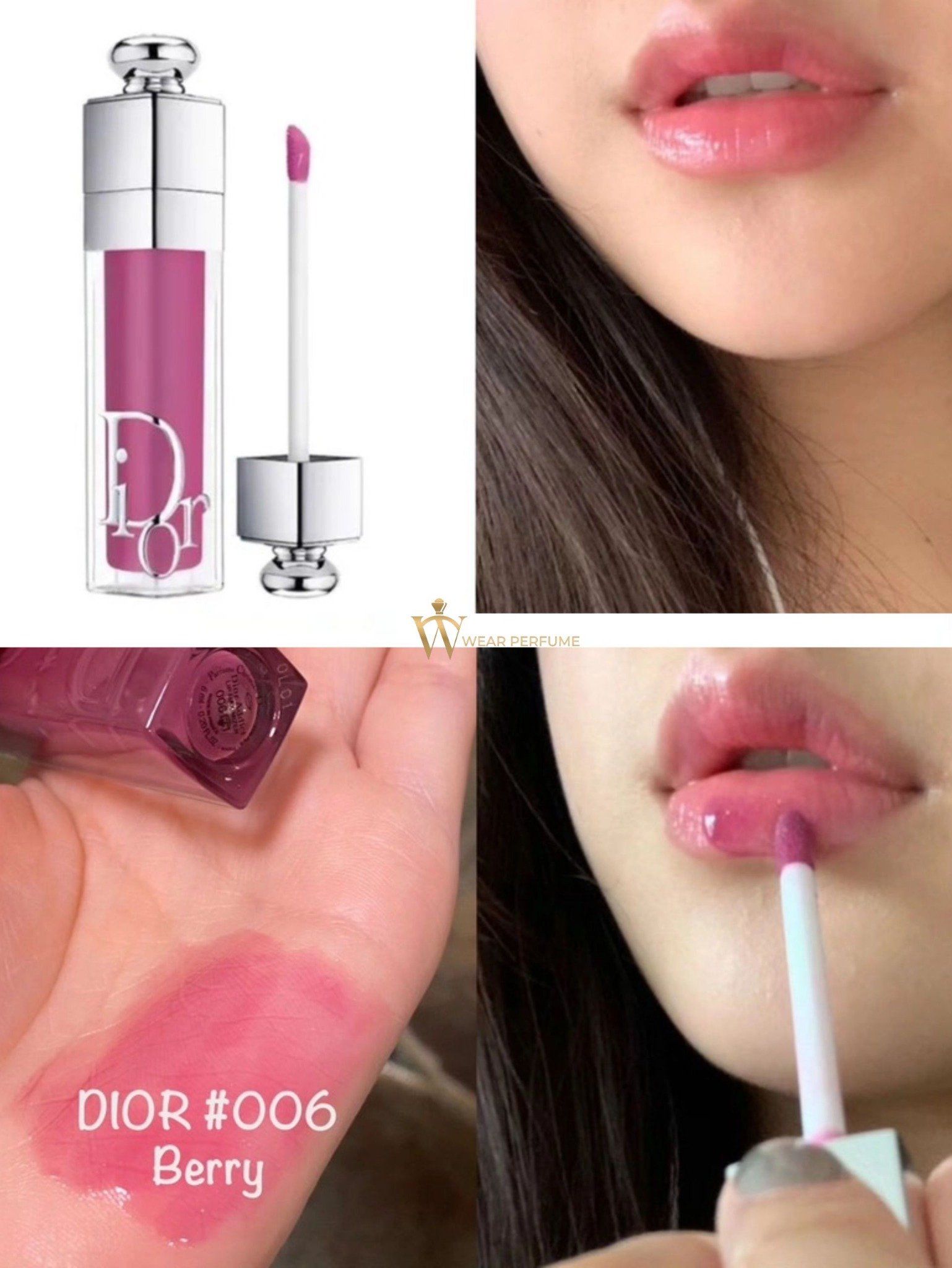  Son Dưỡng Dior Addict Lip Maximizer Plumping Gloss 006 Berry - Màu Hồng Tím (Tặng kèm túi hãng) 