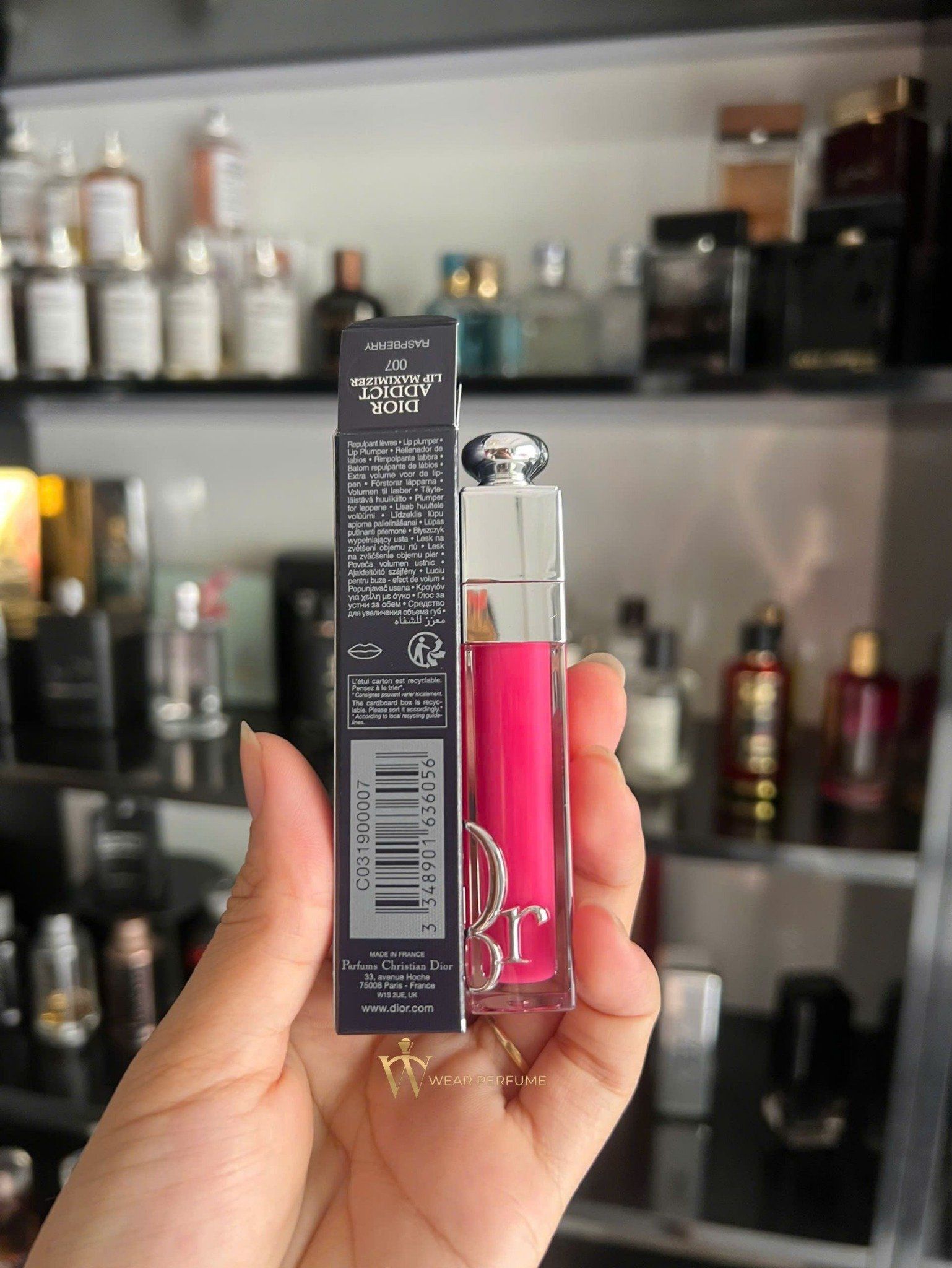  Son Dưỡng Dior Collagen Addict Lip Maximizer 007 Raspberry - Màu Hồng Dâu (Tặng kèm túi hãng) 