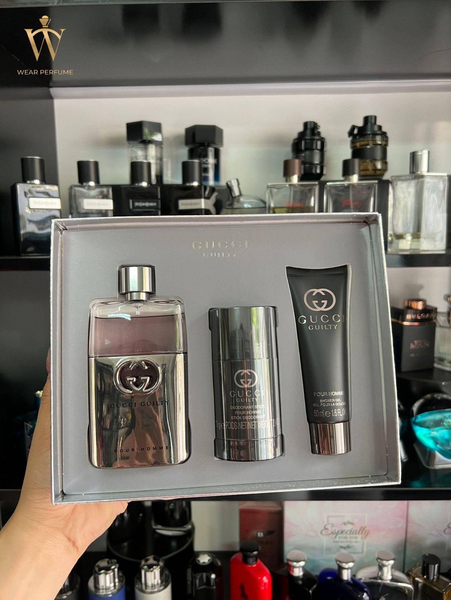  GiftSet Nước Hoa Gucci Guilty Pour Homme EDT ( 90ML + 50ML+ Lăn Khử Mùi ) 