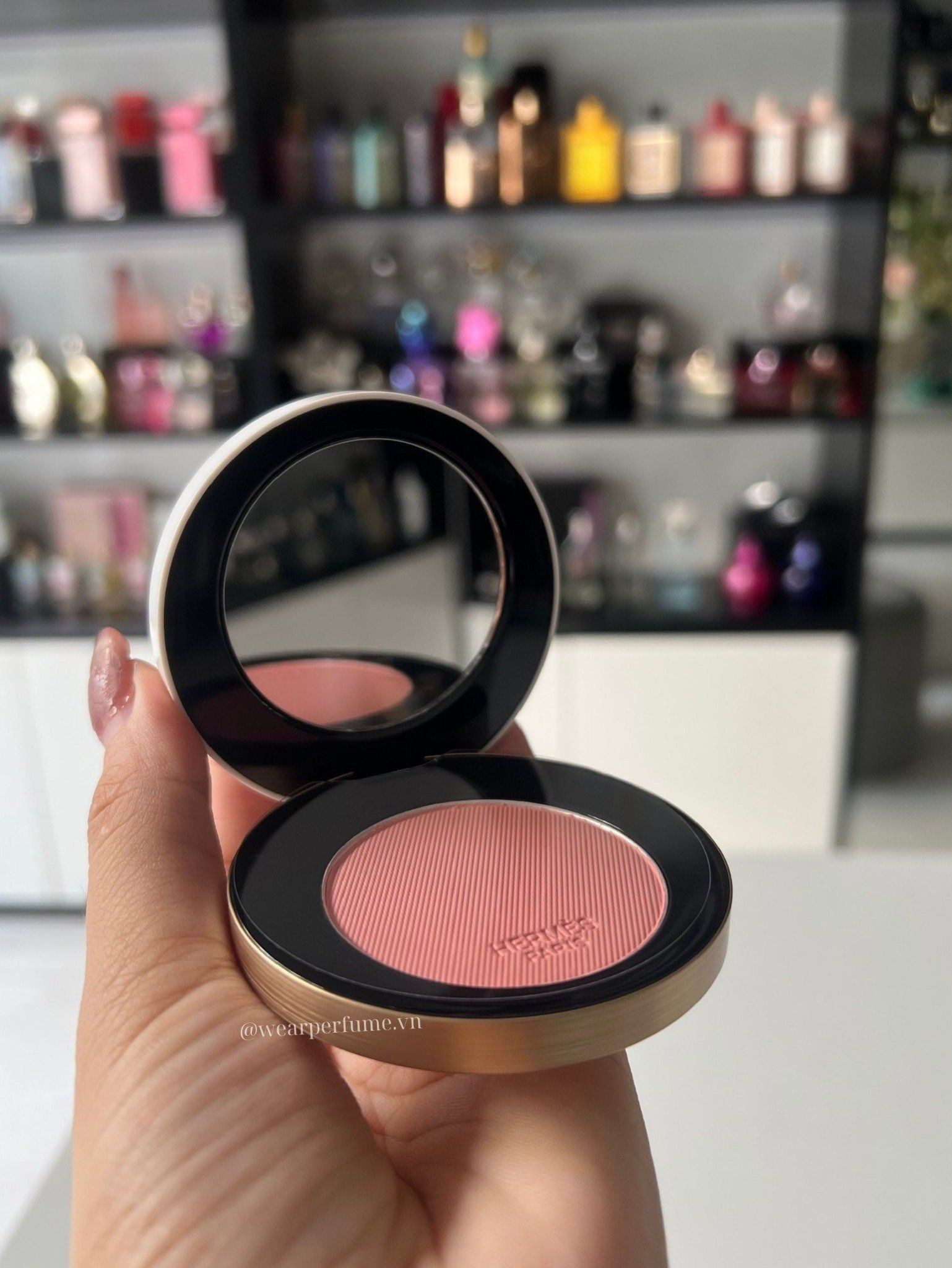  Phấn Má Hồng Hermès Silky Blushes - 28 Rose Plume Màu Hồng Nhạt 6g 